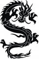 Stylized Asian Dragon Silhouette Wall Decal