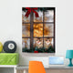 Cats Christmas Window Wall Decal