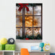 Cats Christmas Window Wall Decal