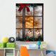 Cats Christmas Window Wall Decal