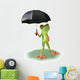 Frog Afraid Rain Wall Decal