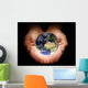 Hands Holding Earth Black Wall Decal