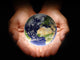 Hands Holding Earth Black Wall Decal