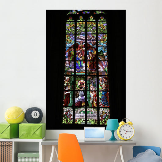 Saint Barbara's Stained Glass Window 2 Wall Decal