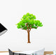 Cartoon Green Tree White Wall Decal