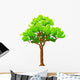 Cartoon Green Tree White Wall Decal
