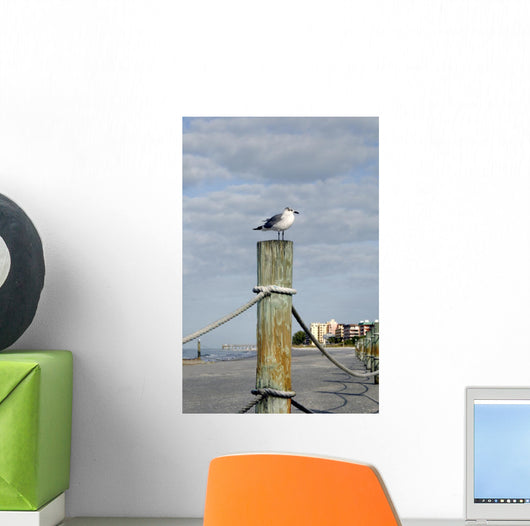 Seagull Ocean with Hotels Wall Decal