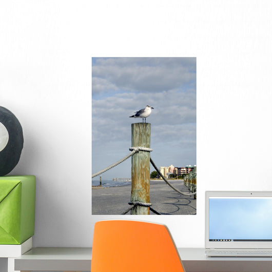 Seagull Ocean with Hotels Wall Decal
