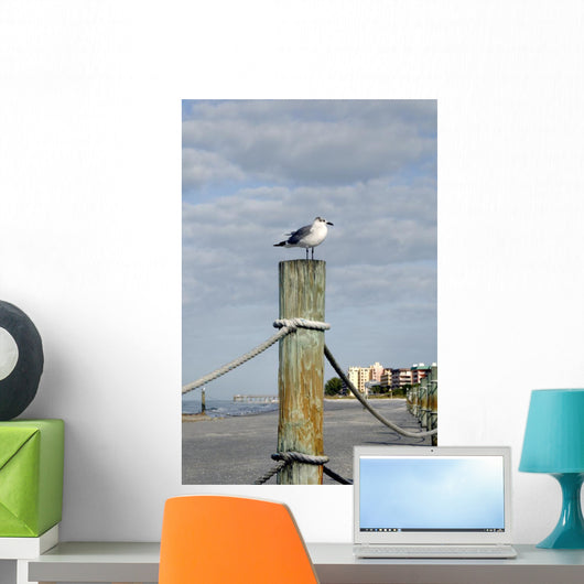 Seagull Ocean with Hotels Wall Decal