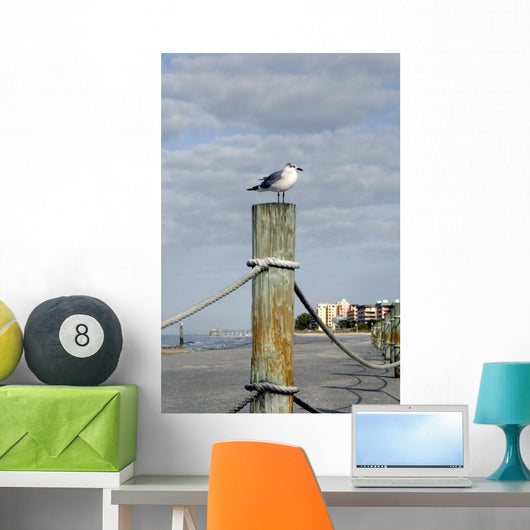Seagull Ocean with Hotels Wall Decal