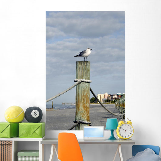 Seagull Ocean with Hotels Wall Decal