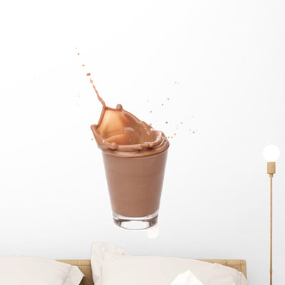 Milk Chocolate Splash over Wall Decal shown on a wall