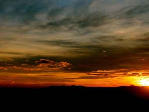 Lanscape Silhouette and Dark Sky Sunset Wall Decal