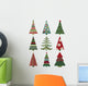 Retro Christmas Trees Wall Decal