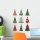 Retro Christmas Trees Wall Decal