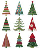 Retro Christmas Trees Wall Decal