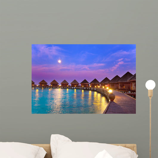 Island Ocean Maldives Night Wall Decal