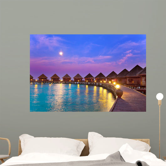 Island Ocean Maldives Night Wall Decal