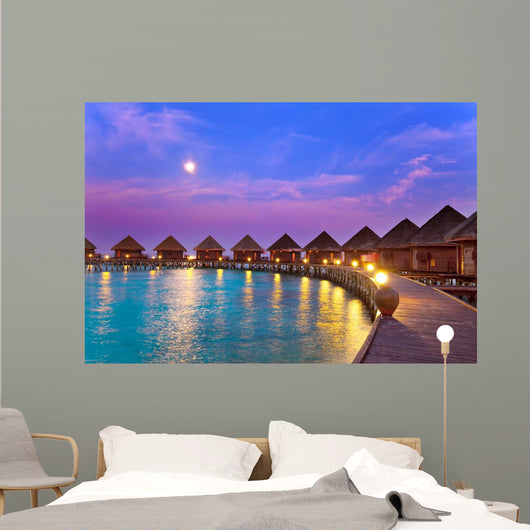 Island Ocean Maldives Night Wall Decal