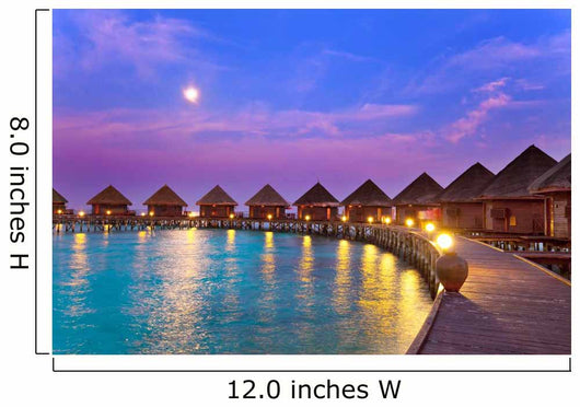 Island Ocean Maldives Night Wall Decal