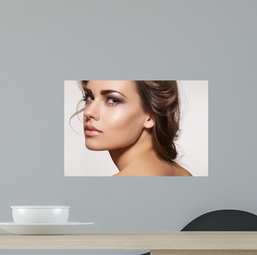 Beautiful Woman Model with Wall Decal
