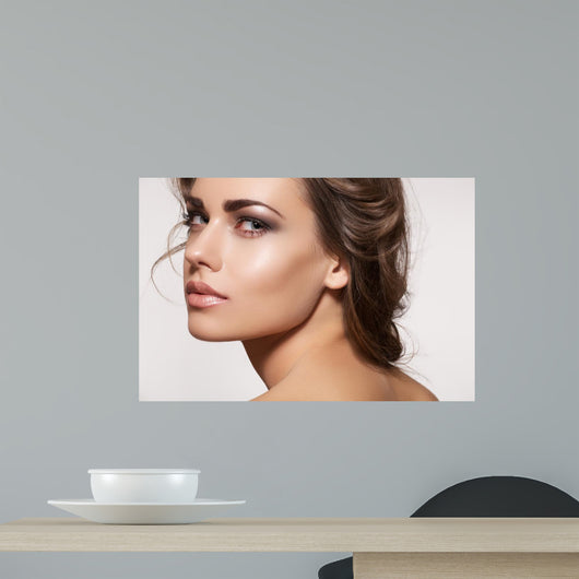Beautiful Woman Model with Wall Decal