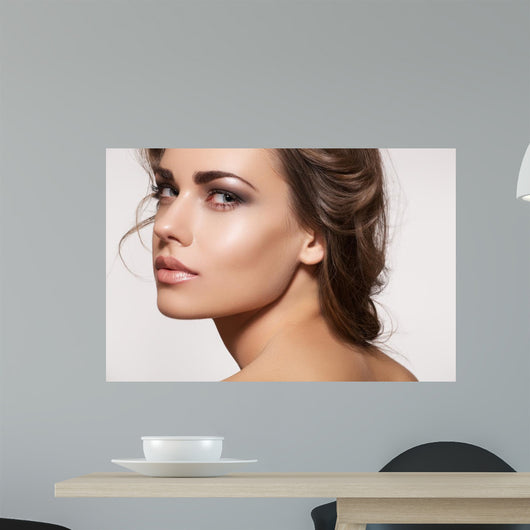 Beautiful Woman Model with Wall Decal