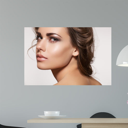 Beautiful Woman Model with Wall Decal