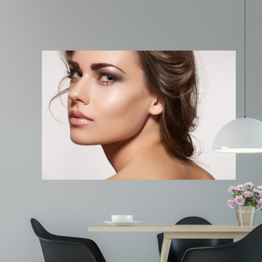 Beautiful Woman Model with Wall Decal