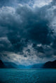 Fjord with Dark Clouds Wall Decal