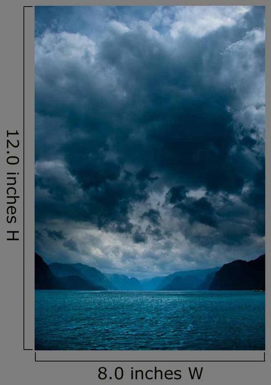 Fjord with Dark Clouds Wall Decal