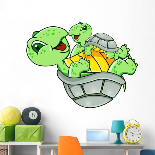 Mother And Baby Turtle Wall Decal