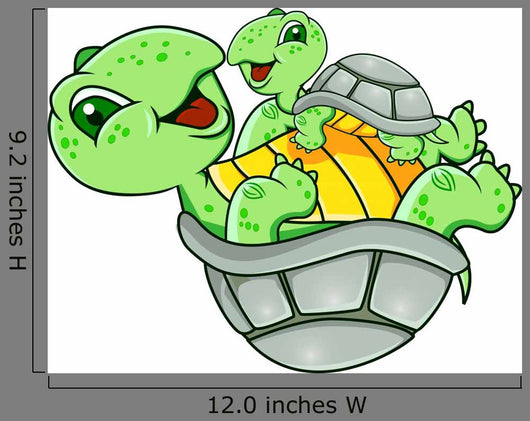 Mother And Baby Turtle Wall Decal