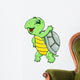 Funny Waving Cartoon Turtle Wall Decal