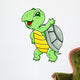 Funny Waving Cartoon Turtle Wall Decal