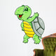 Funny Waving Cartoon Turtle Wall Decal
