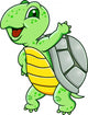 Funny Waving Cartoon Turtle Wall Decal