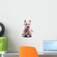 Westie Dog Lying With Food Bowl Wall Decal