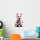 Westie Dog Lying With Food Bowl Wall Decal