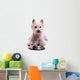 Westie Dog Lying With Food Bowl Wall Decal