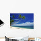 Tropical Beach with Outstretched Palm Trees Wall Decal
