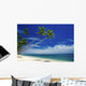 Tropical Beach with Outstretched Palm Trees Wall Decal