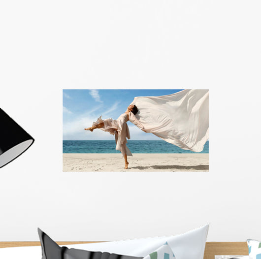 Woman Enjoying Beach Wall Decal