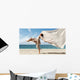 Woman Enjoying Beach Wall Decal