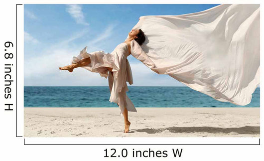 Woman Enjoying Beach Wall Decal