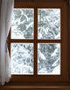 Window With Snow-Covered Trees Wall Decal