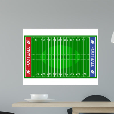 American Football Field Vector Wall Decal shown on a wall