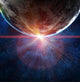 Orange Horizon Over Planet Wall Decal