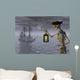 Skeleton Pirate With Ghost Ship Wall Decal