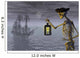 Skeleton Pirate With Ghost Ship Wall Decal